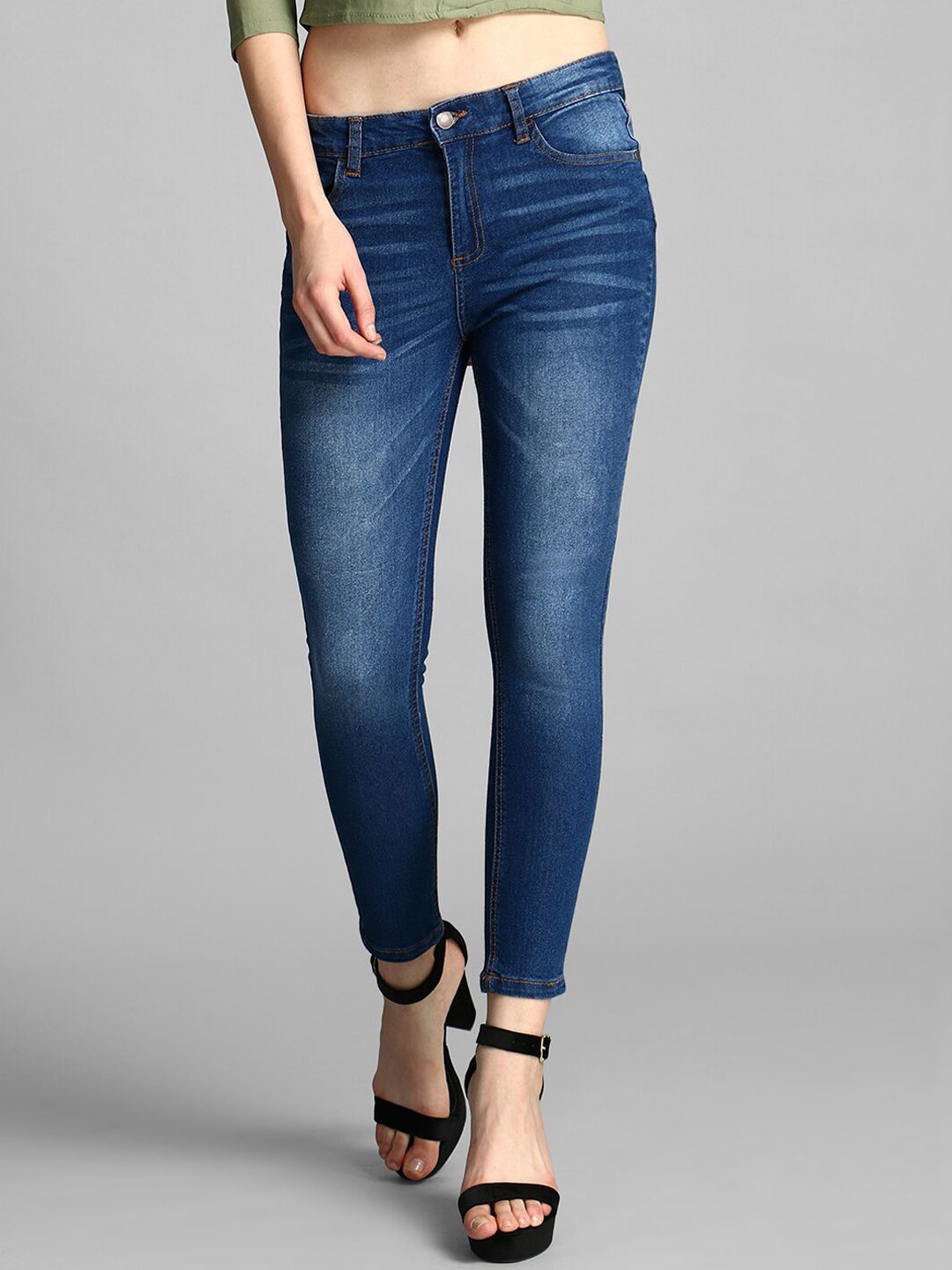 Kotty Women Blue Skinny Fit High-Rise Clean Look Jeans