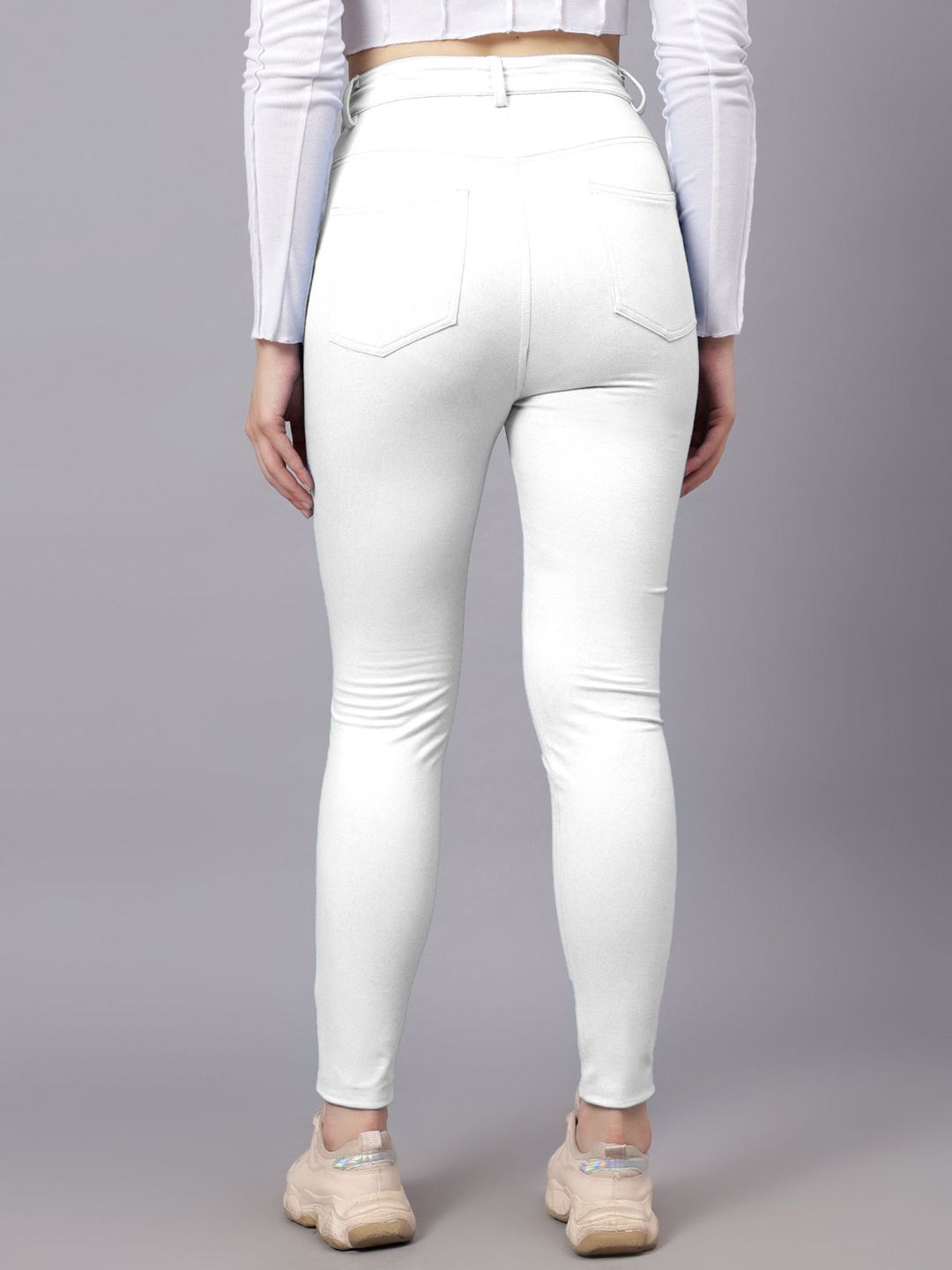 KOTTY Basics Women Skinny Fit High-Rise Slash Jeans