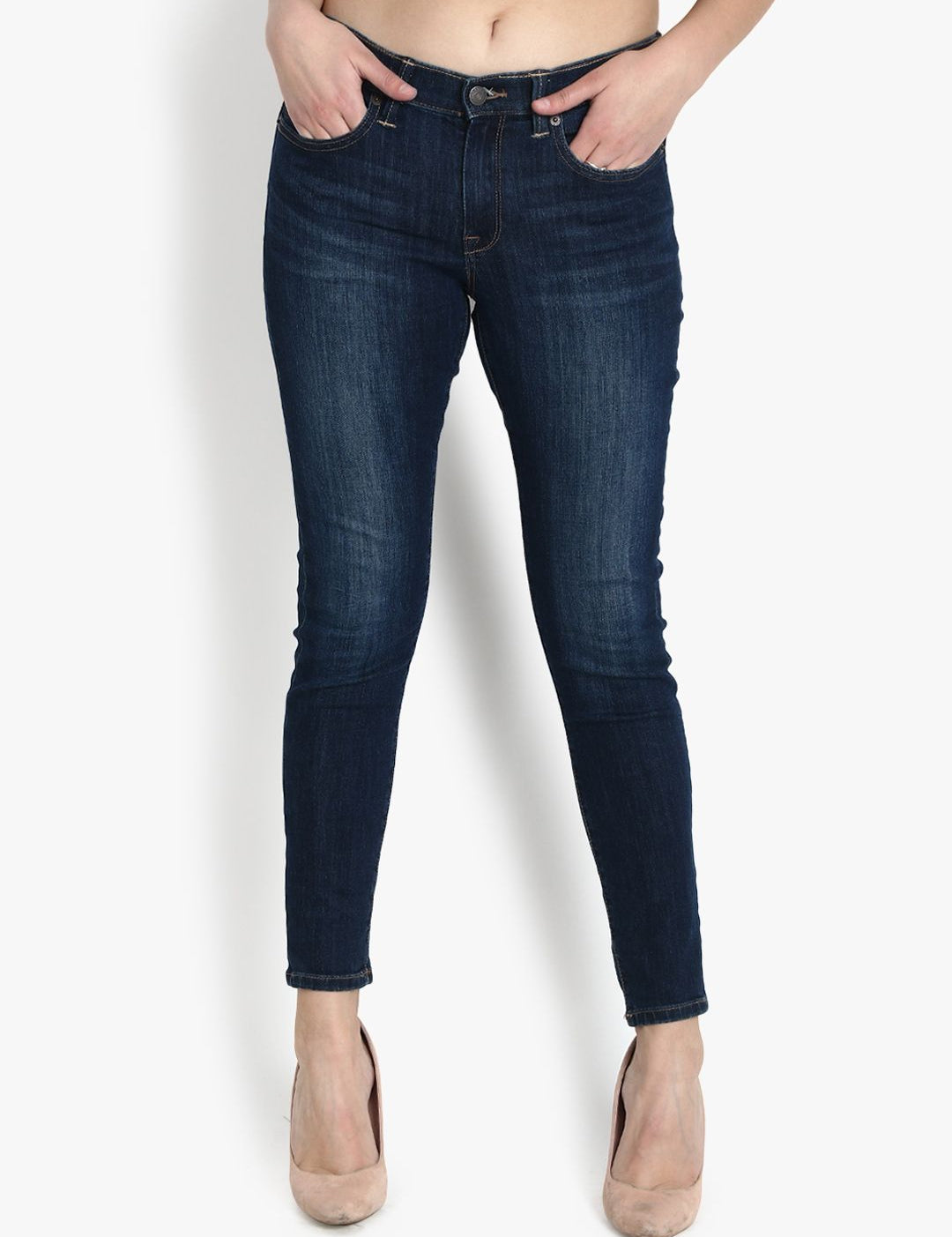 Kotty Women Blue Skinny Fit Mid-Rise Clean Look Jeans