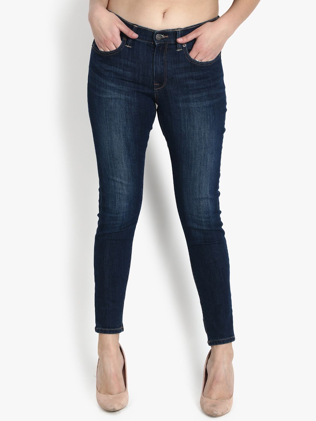 Kotty Women Blue Skinny Fit Mid-Rise Clean Look Jeans