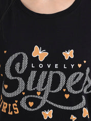 Kotty Women Blue & Black Pack of 2 Print T-shirt