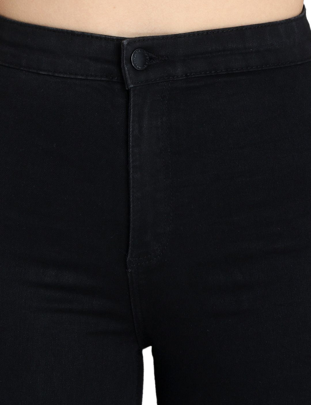 Kotty Women Black Skinny Fit High-Rise Slash Knee Jeans