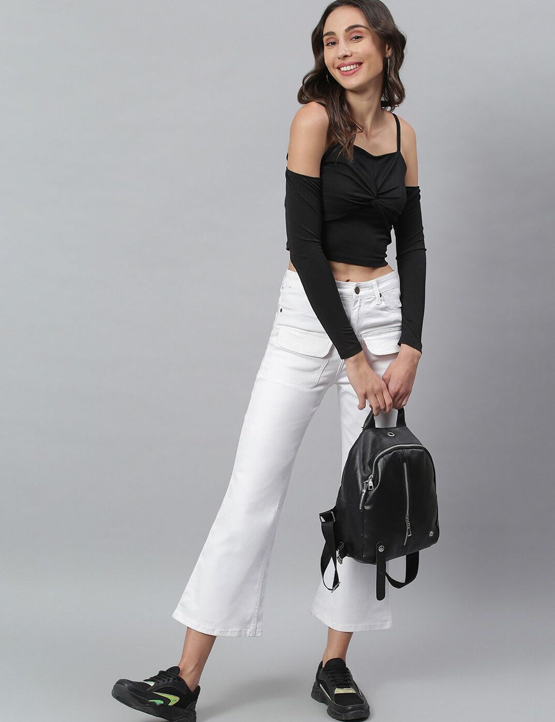 Kotty Women White Bootcut Mid-Rise Clean Look Stretchable Jeans