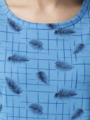 Kotty Women Blue & Black Printed Night suit