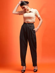 Kotty Women Relaxed High-Rise Easy Wash Pleated Trousers