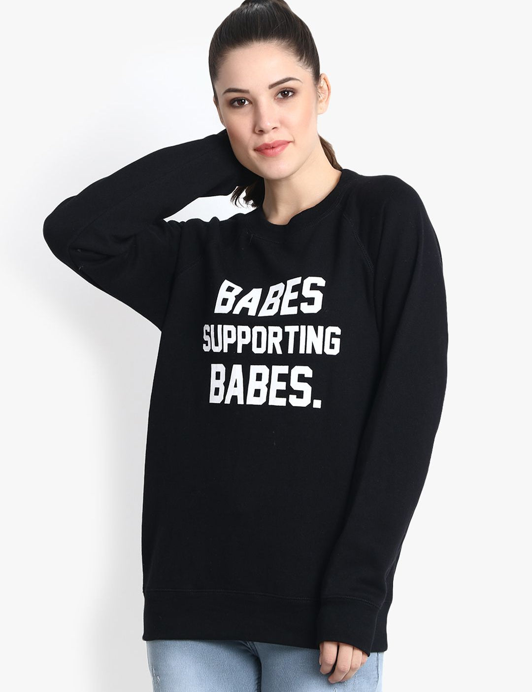 Kotty Women Black Printed Sweatshirt