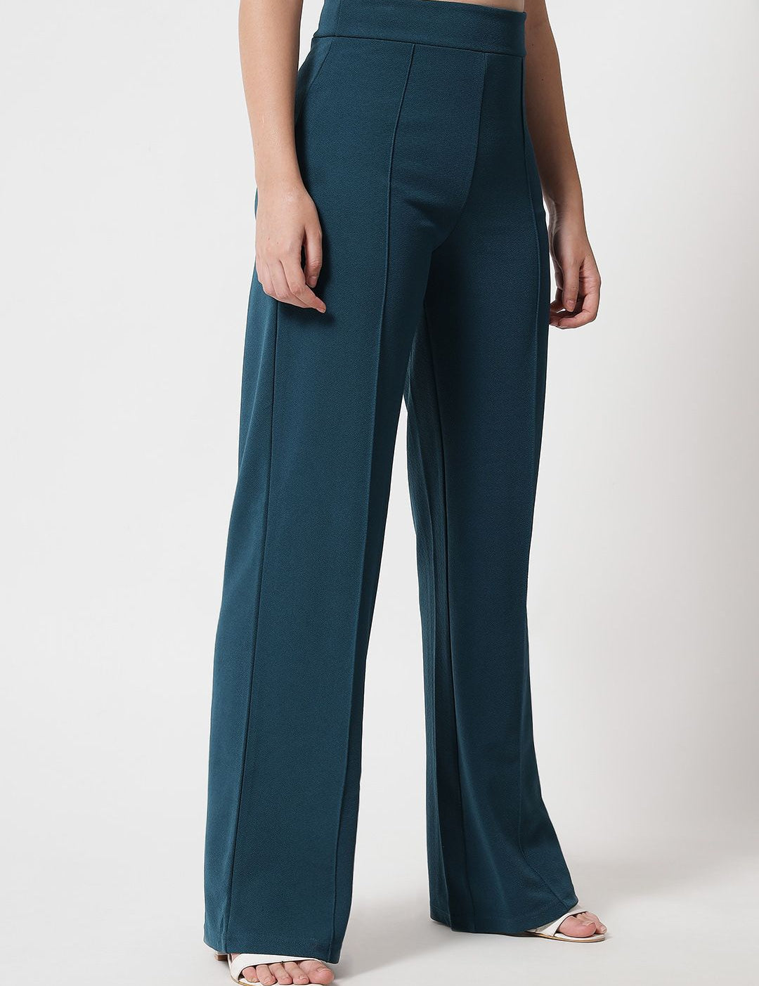 Kotty Women Pack Of 2 Relaxed Straight Leg High-Rise Easy Wash Parallel Trousers