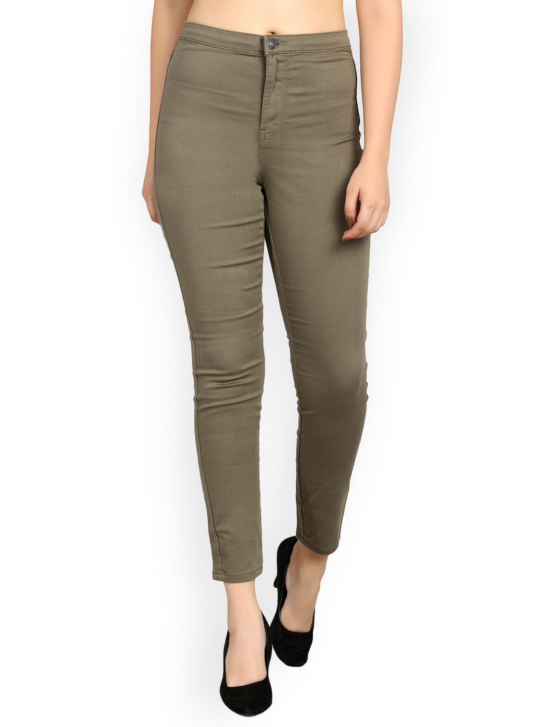 Kotty Women Taupe Skinny Fit High-Rise Clean Look Jeans