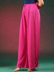 KOTTY BIZwear Women Relaxed Straight Fit High-Rise Easy Wash Parallel Trousers