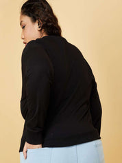 Kotty Plus Size Round Neck Fleece Sweatshirt