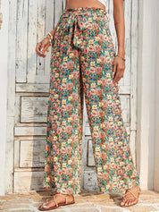 Kotty Women Multicoloured Floral Printed Relaxed High-Rise Easy Wash Trousers