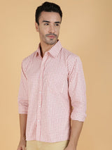 Kotty Men Relaxed Spread Collar Tartan Checked Casual Shirt