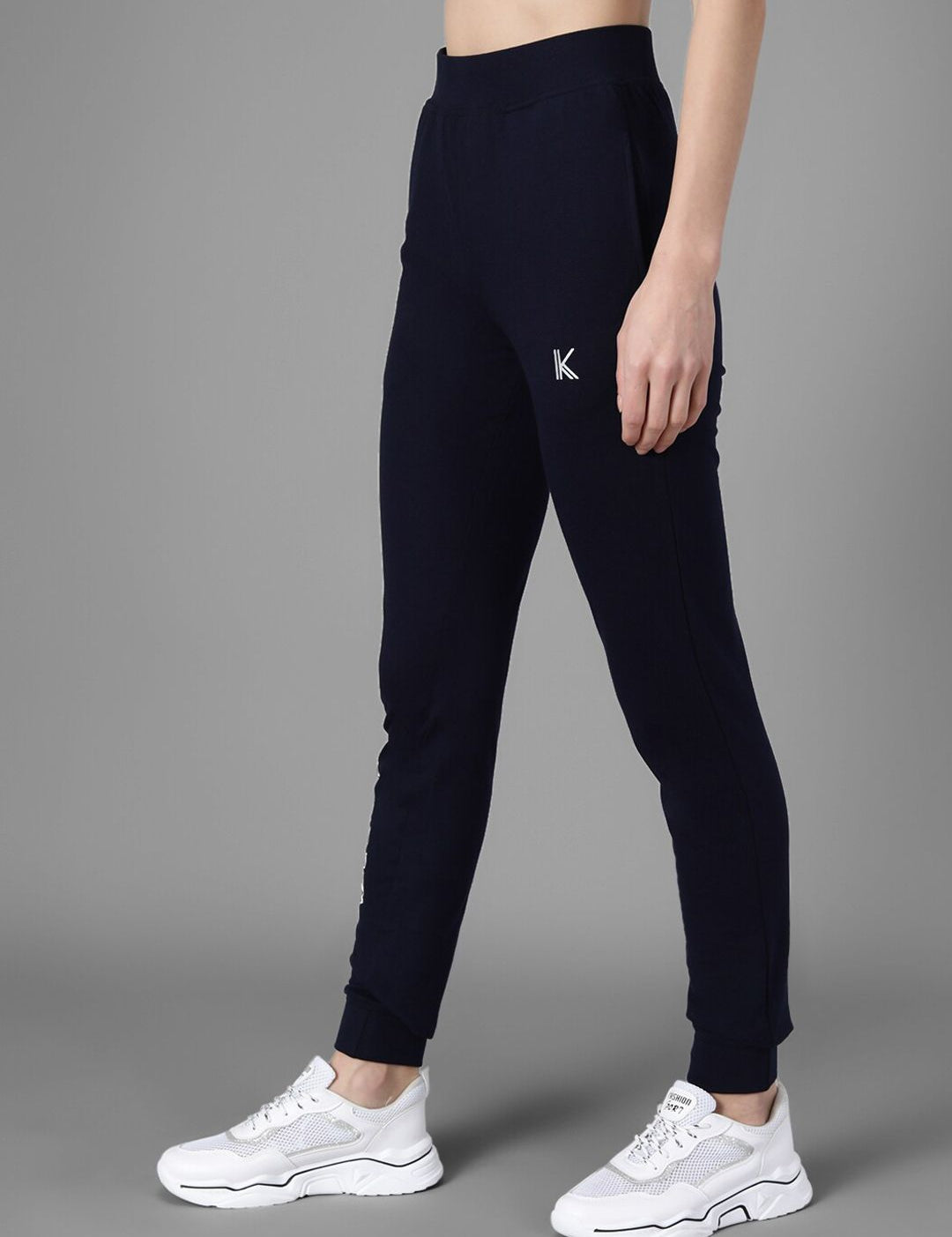 Kotty Women Navy Blue & White Printed Joggers