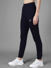 Kotty Women Navy Blue & White Printed Joggers