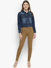 Kotty Women Blue Solid Denim Jacket