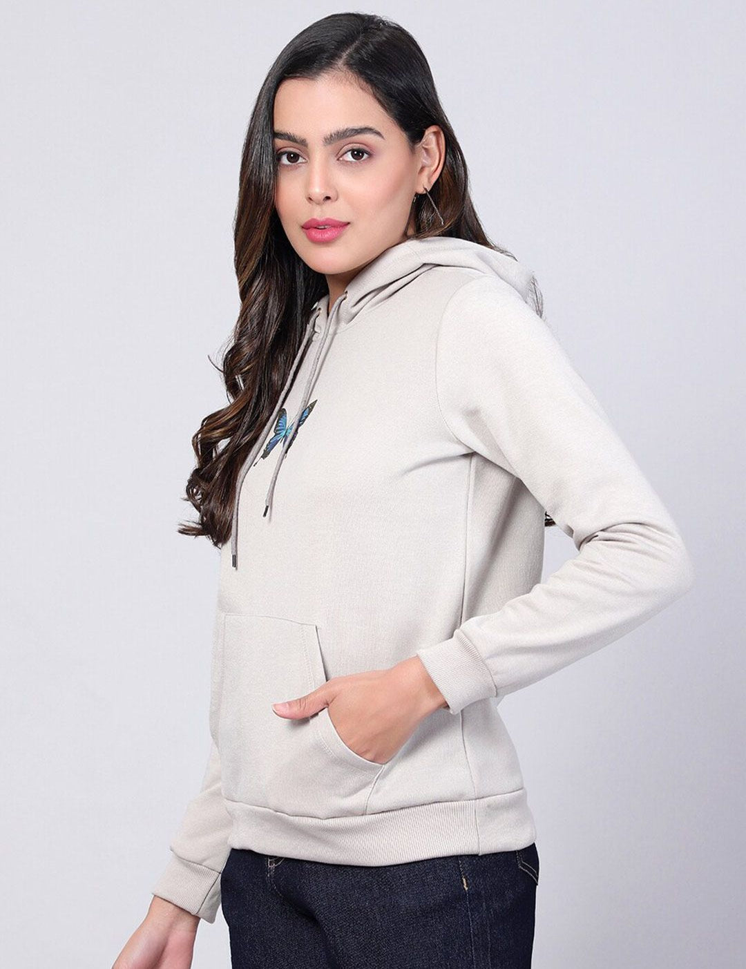 Kotty Printed Hooded Fleece Sweatshirt