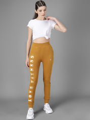 Kotty Women Mustard Yellow & White Printed Joggers