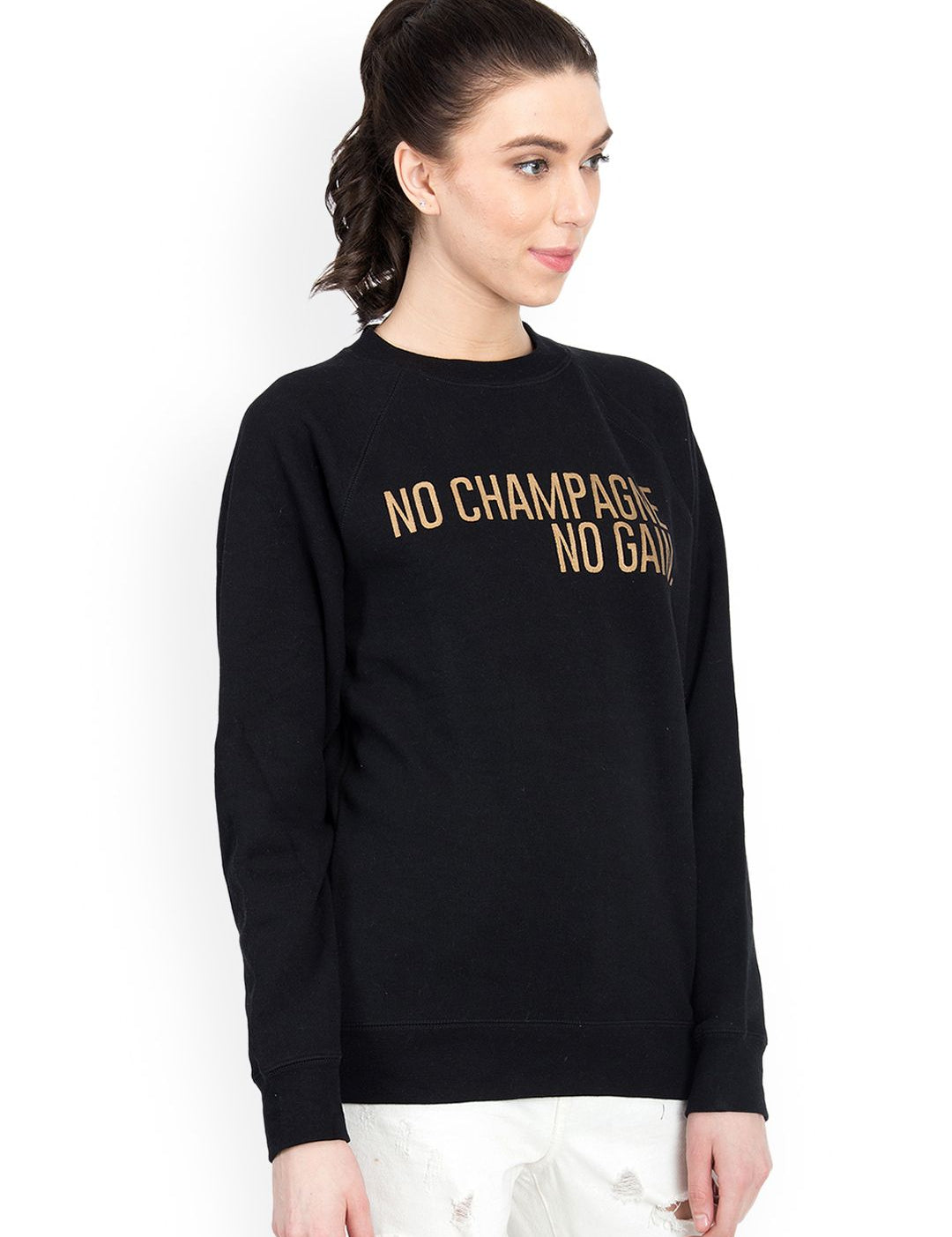 Kotty Women Black Printed Sweatshirt