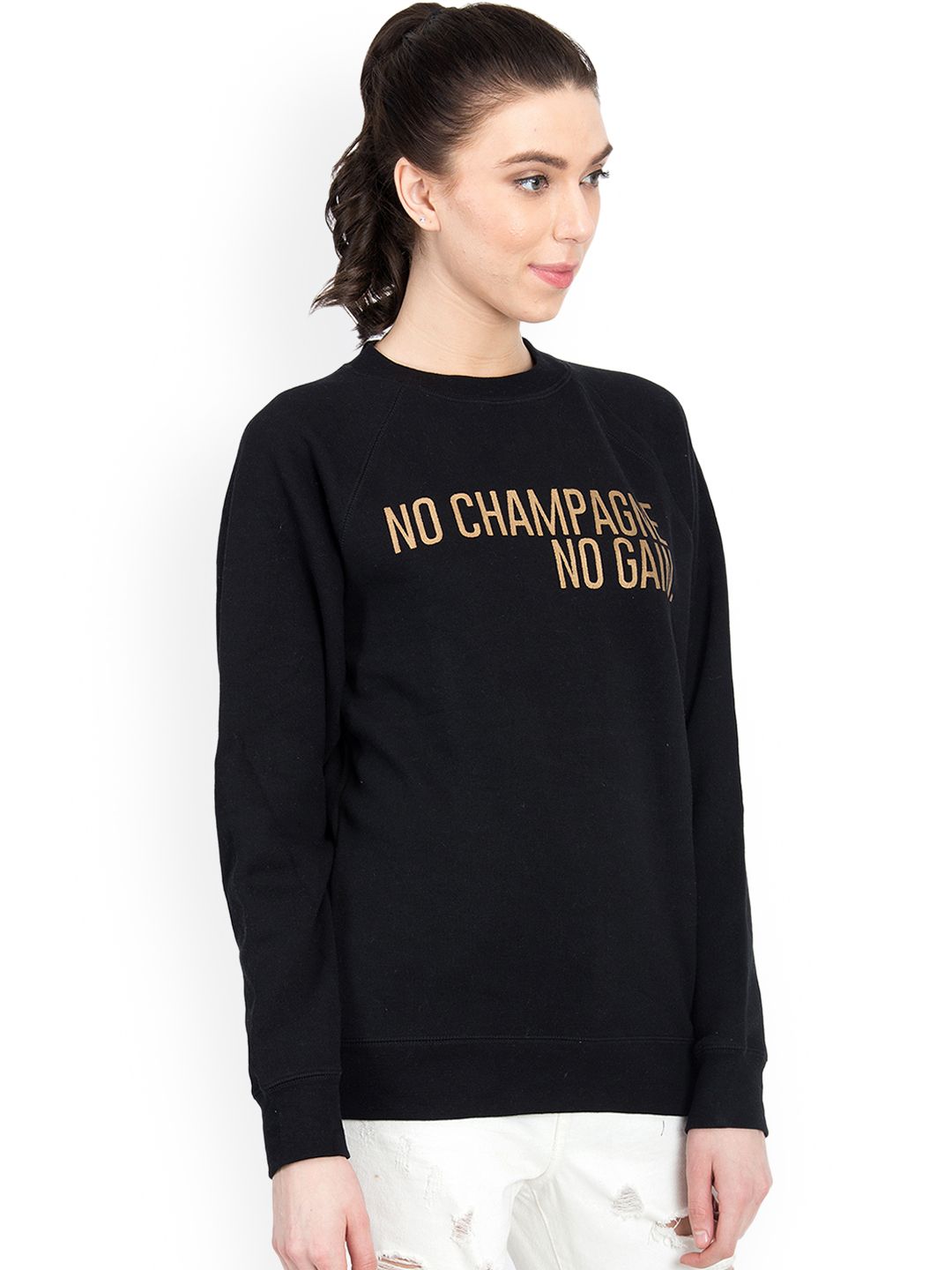 Kotty Women Black Printed Sweatshirt