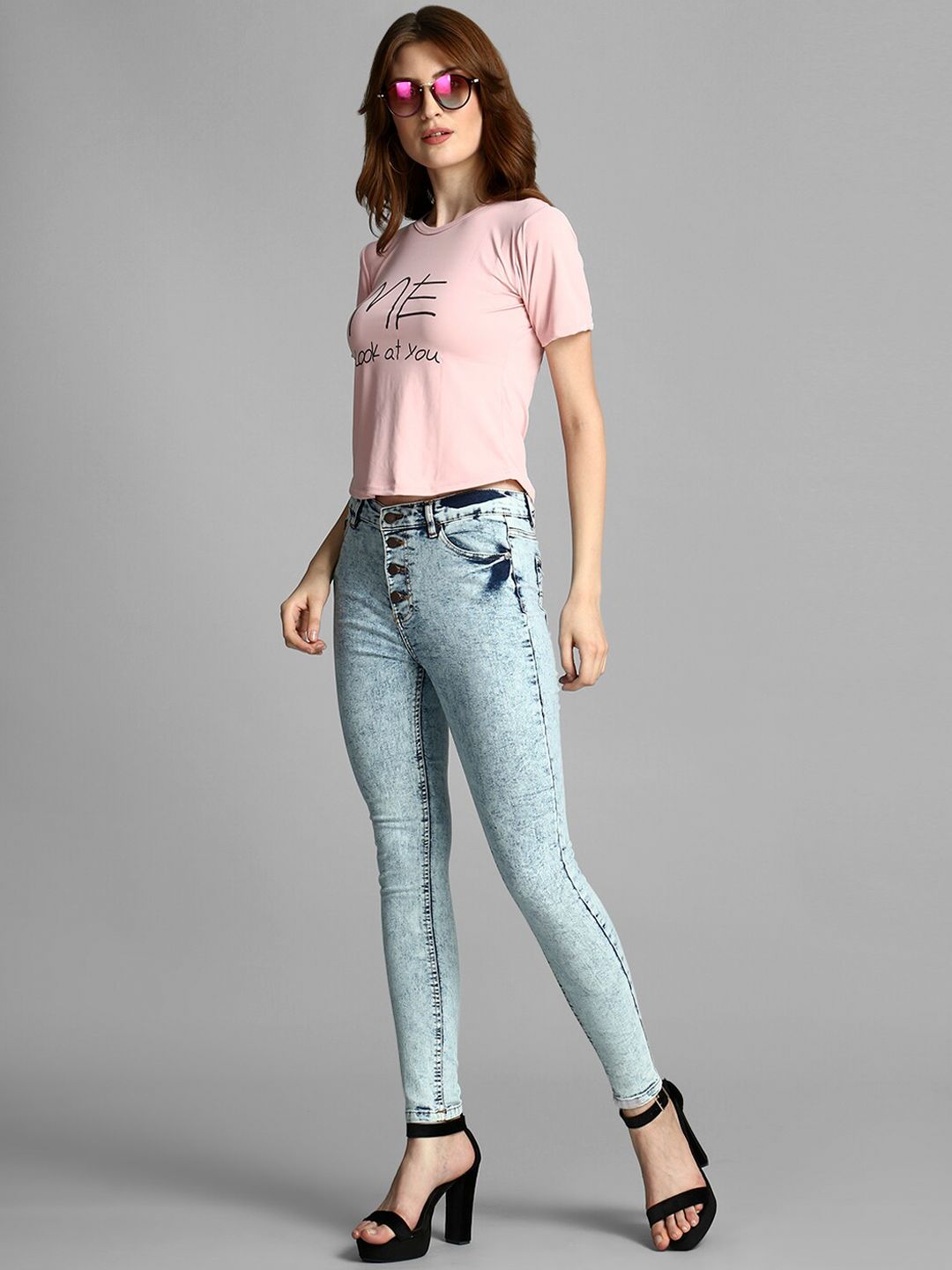 Kotty Women Blue Skinny Fit High-Rise Clean Look Jeans