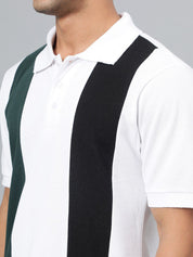 Kotty Men Colourblocked Polo Collar T-shirt