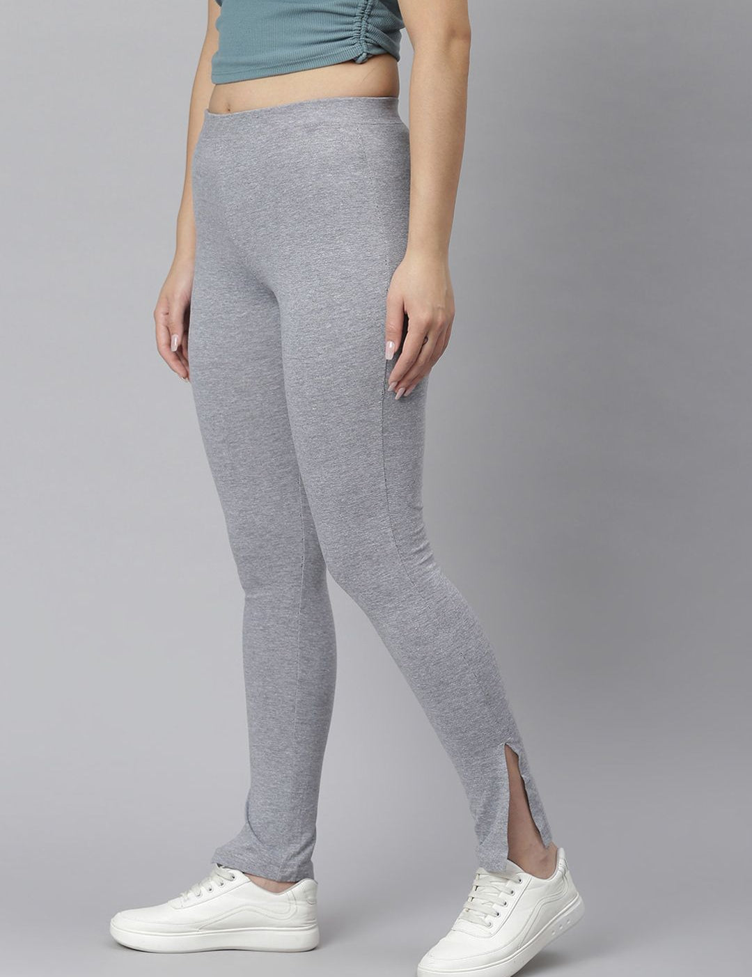 Kotty Women Grey Solid Straight-Fit Track Pants