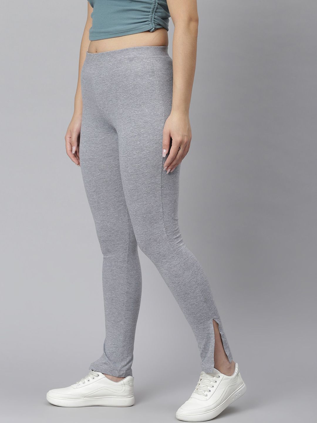 Kotty Women Grey Solid Straight-Fit Track Pants