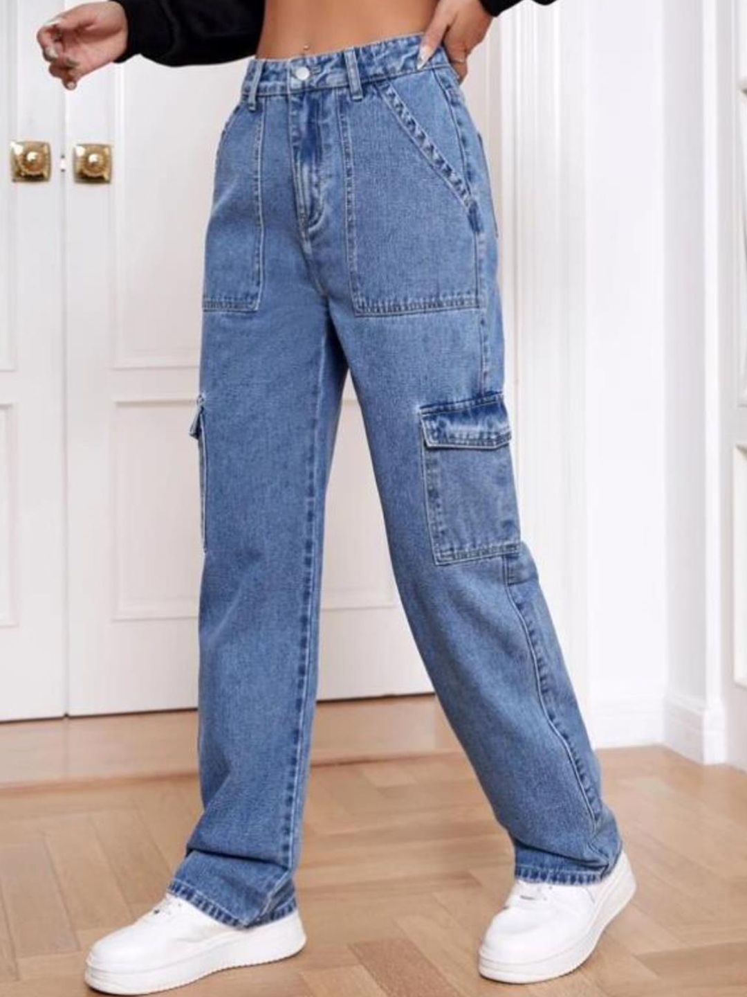 Kotty Women Blue Jean Straight Fit High-Rise Stretchable Jeans