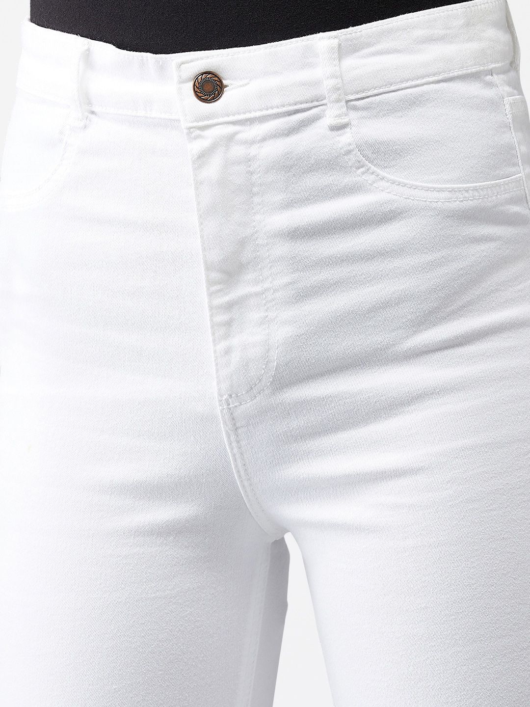 Kotty Women White Skinny Fit High-Rise Clean Look Jeans