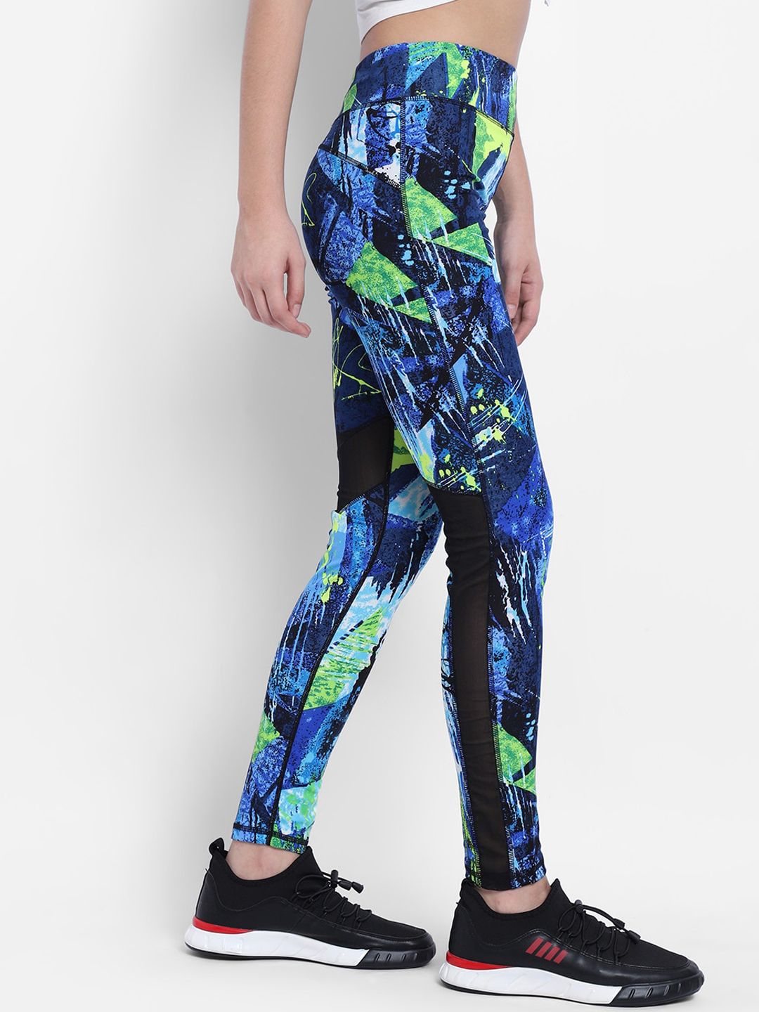 Kotty Women Blue & Green Printed Tights