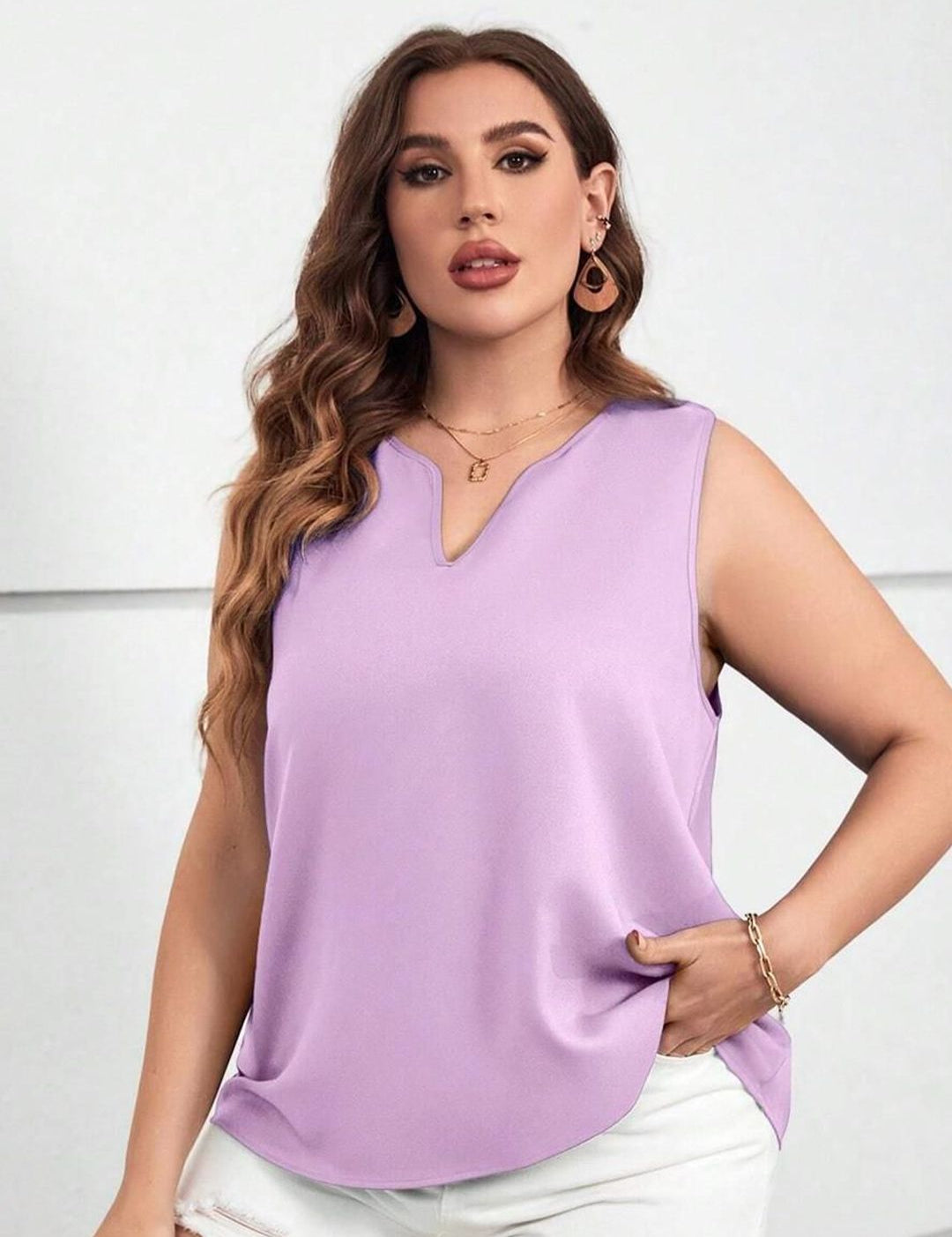 KOTTY Basics Round Neck Solid Crepe Top