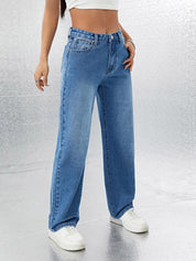 Kotty Women Straight Fit High-Rise Stretchable Jeans
