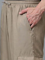 Kotty Men Relaxed Low-Rise Easy Wash Cargos Trousers