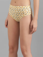 Kotty Women Yellow & Black Printed Hipster Briefs KTTWOMENSPANTY373