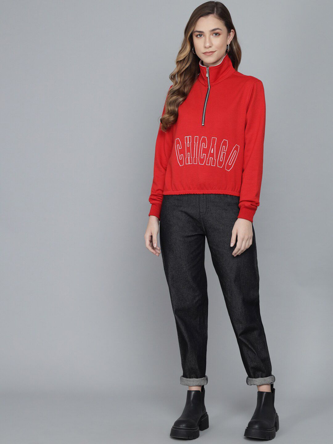 Kotty Women Red Printed Sweatshirt