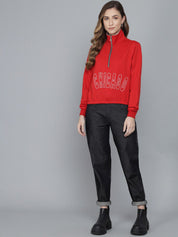 Kotty Women Red Printed Sweatshirt