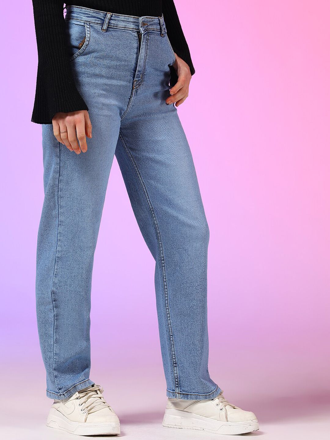 Stylecast X KOTTY Basics Women Jean Straight Fit High-Rise Stretchable Jeans