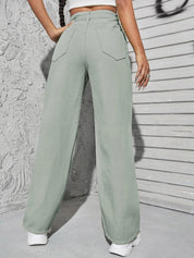 Kotty Women Green Jean Straight Fit High-Rise Stretchable Jeans