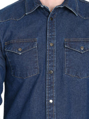 Kotty Men Blue Solid Lightweight Denim Jacket