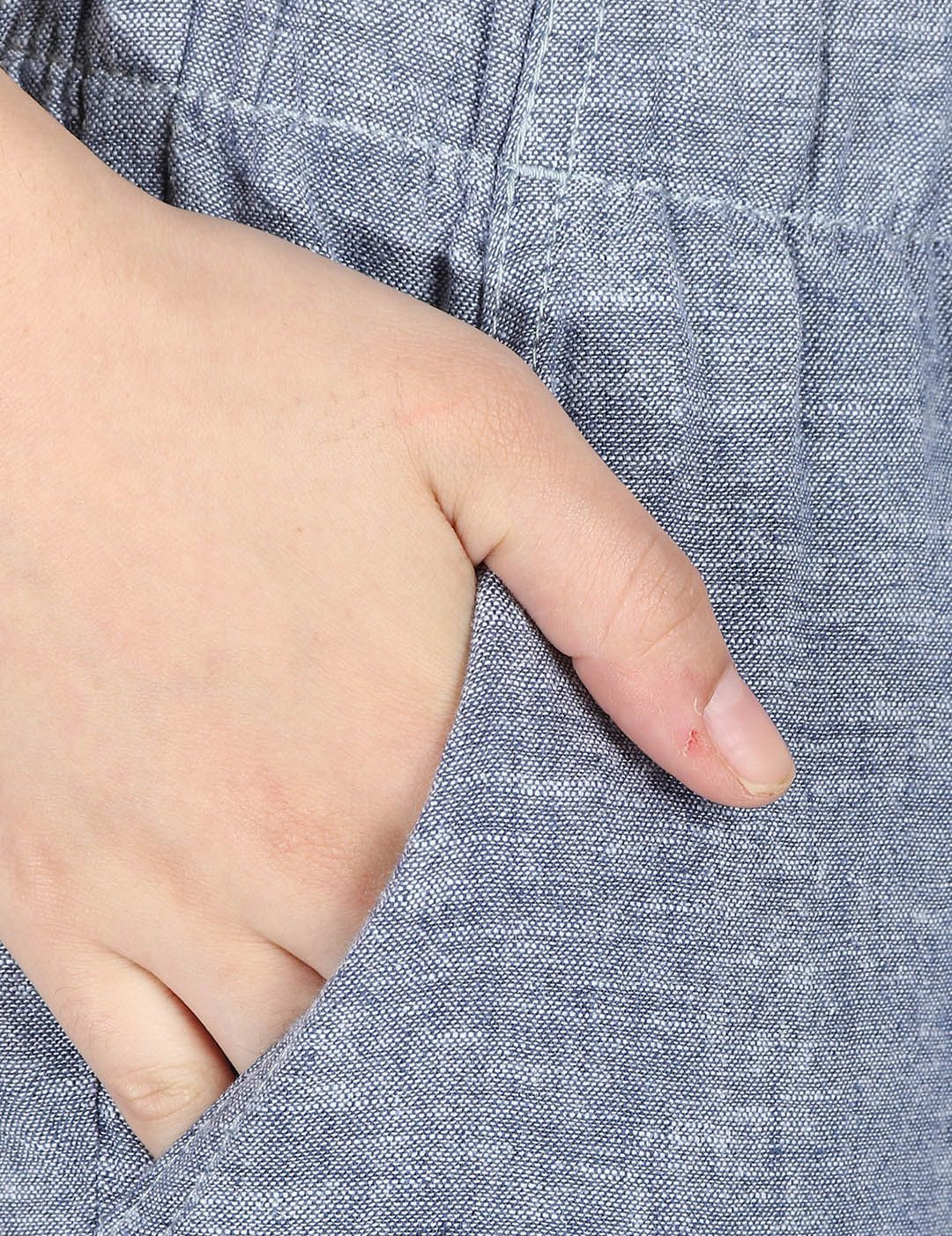 Kotty Women Blue Regular Fit Solid Linen Regular Trousers