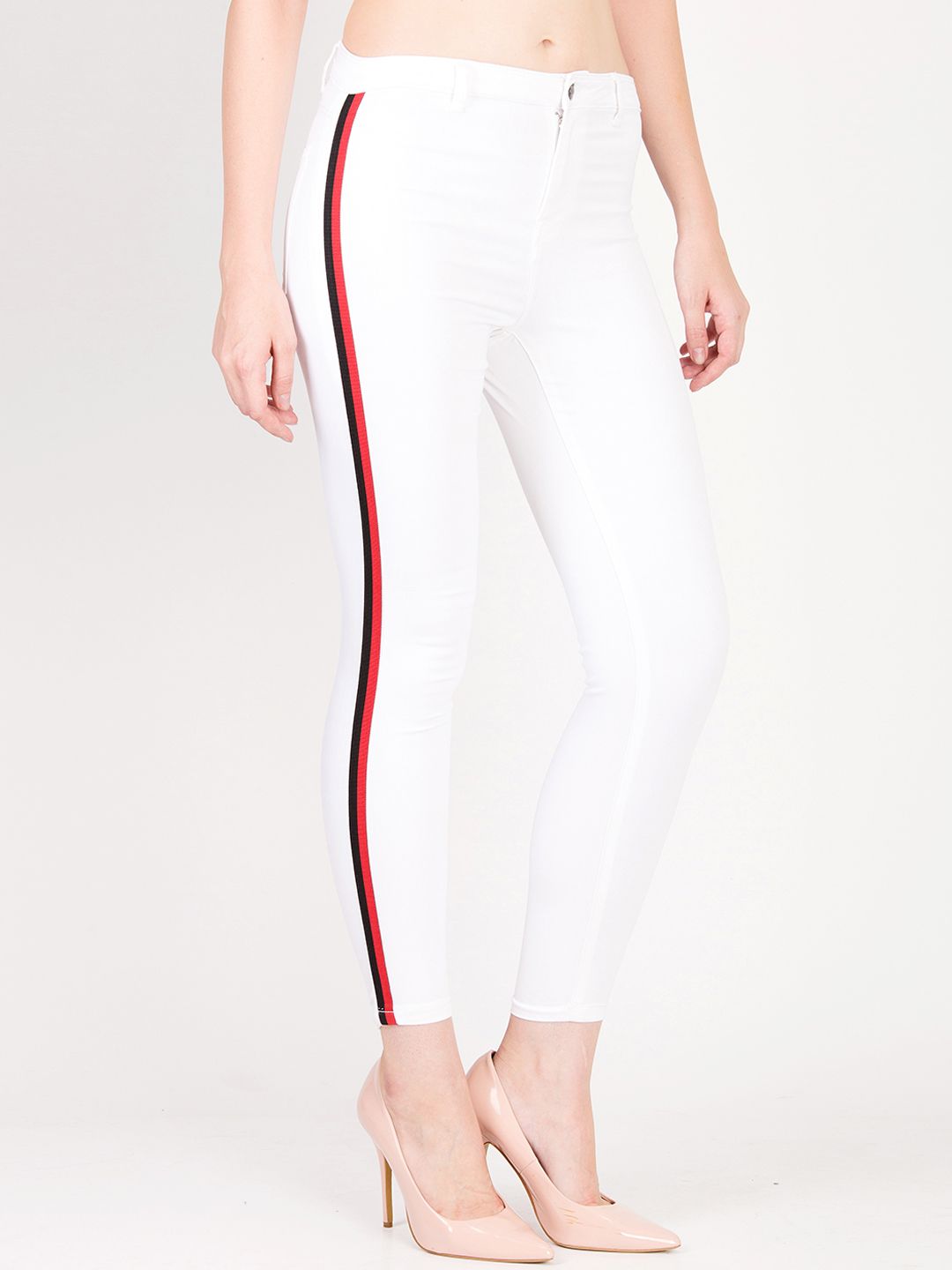 Kotty Women White Skinny Fit High-Rise Clean Look Jeans