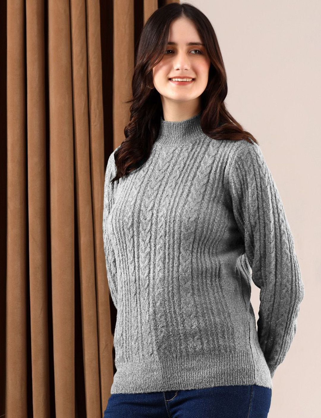 Kotty Women High Neck Pullover Sweater