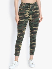 Kotty Women Green & Yellow Skinny Fit High-Rise Clean Look Jeans