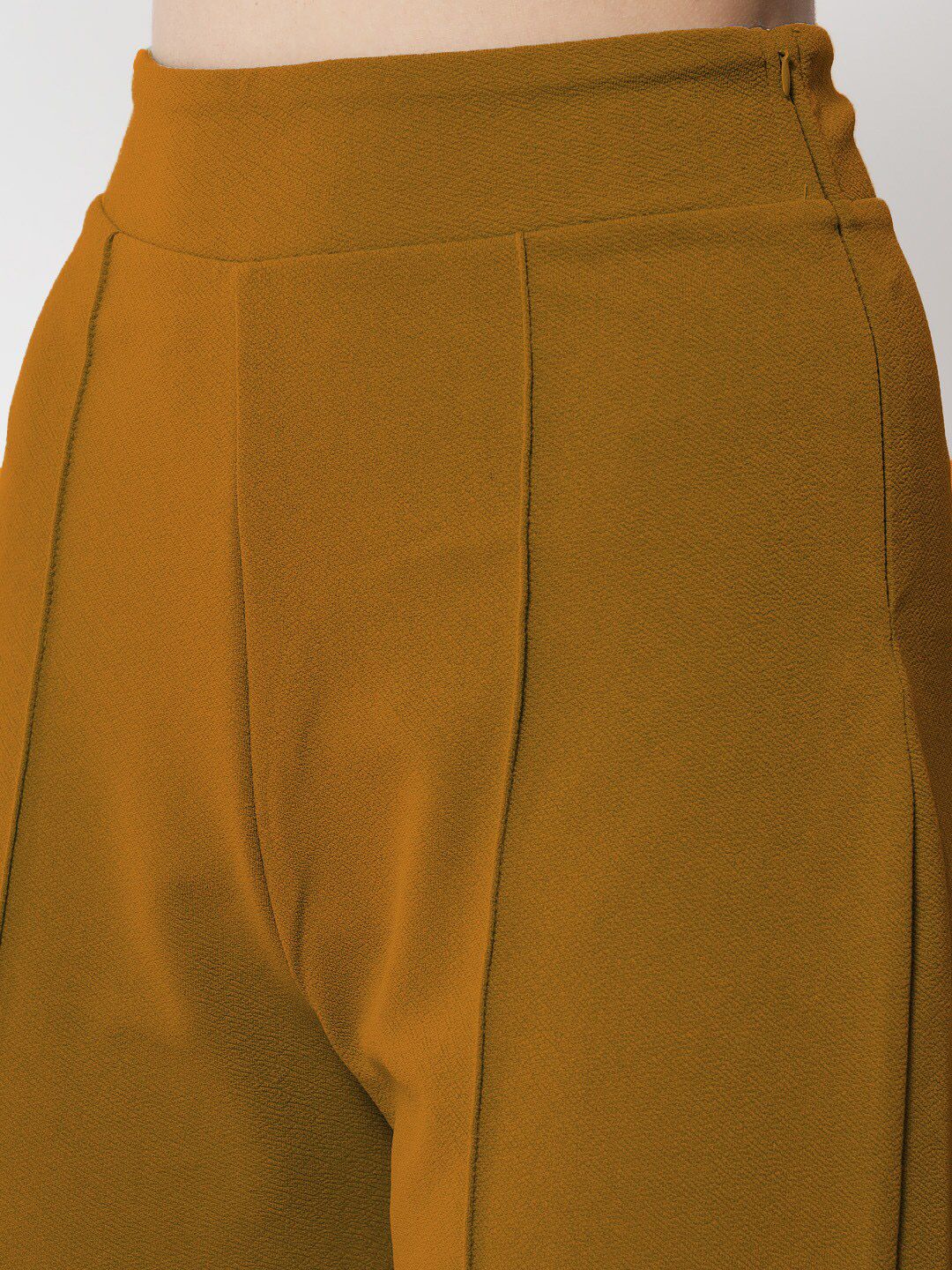 Kotty Women Brown Comfort Straight Fit High-Rise Easy Wash Trousers