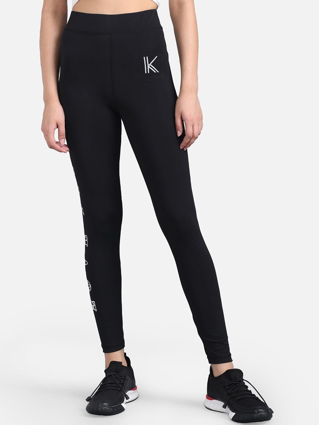 Kotty Women Black & White Printed Tights