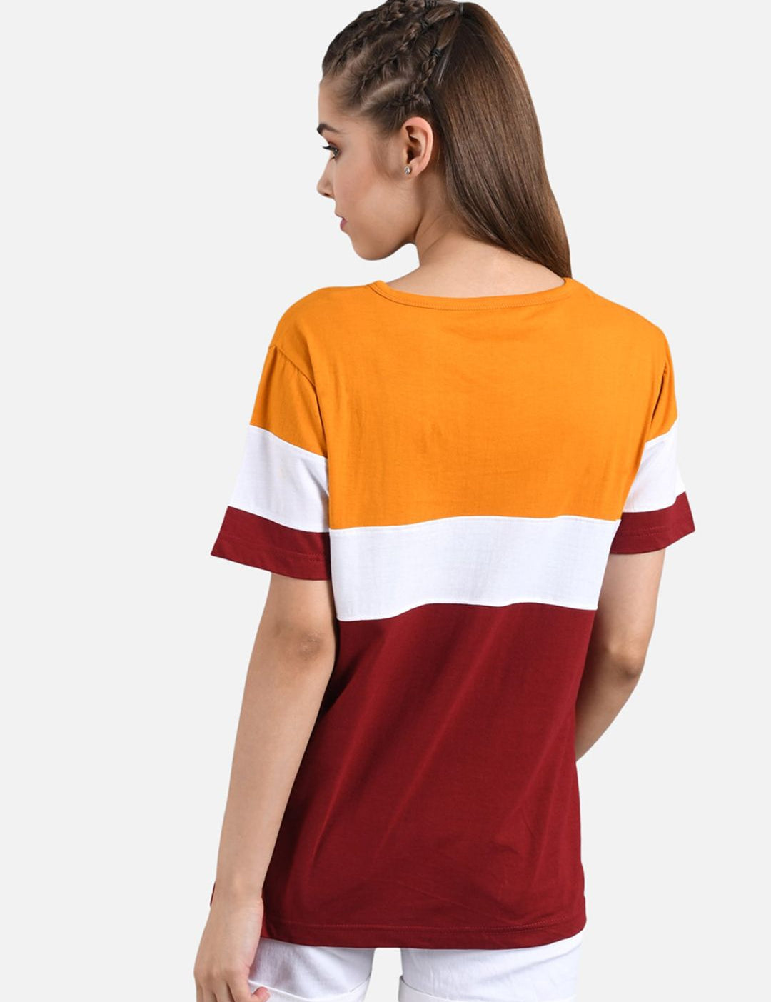 Kotty Women Pack of 2 Colourblocked Round Neck T-shirts