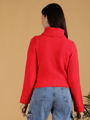 Kotty Women Turtle Neck Cotton Pullover Sweater