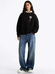 Kotty Women Graphic Printed Round NeckFull Sleeve Oversized Sweatshirt