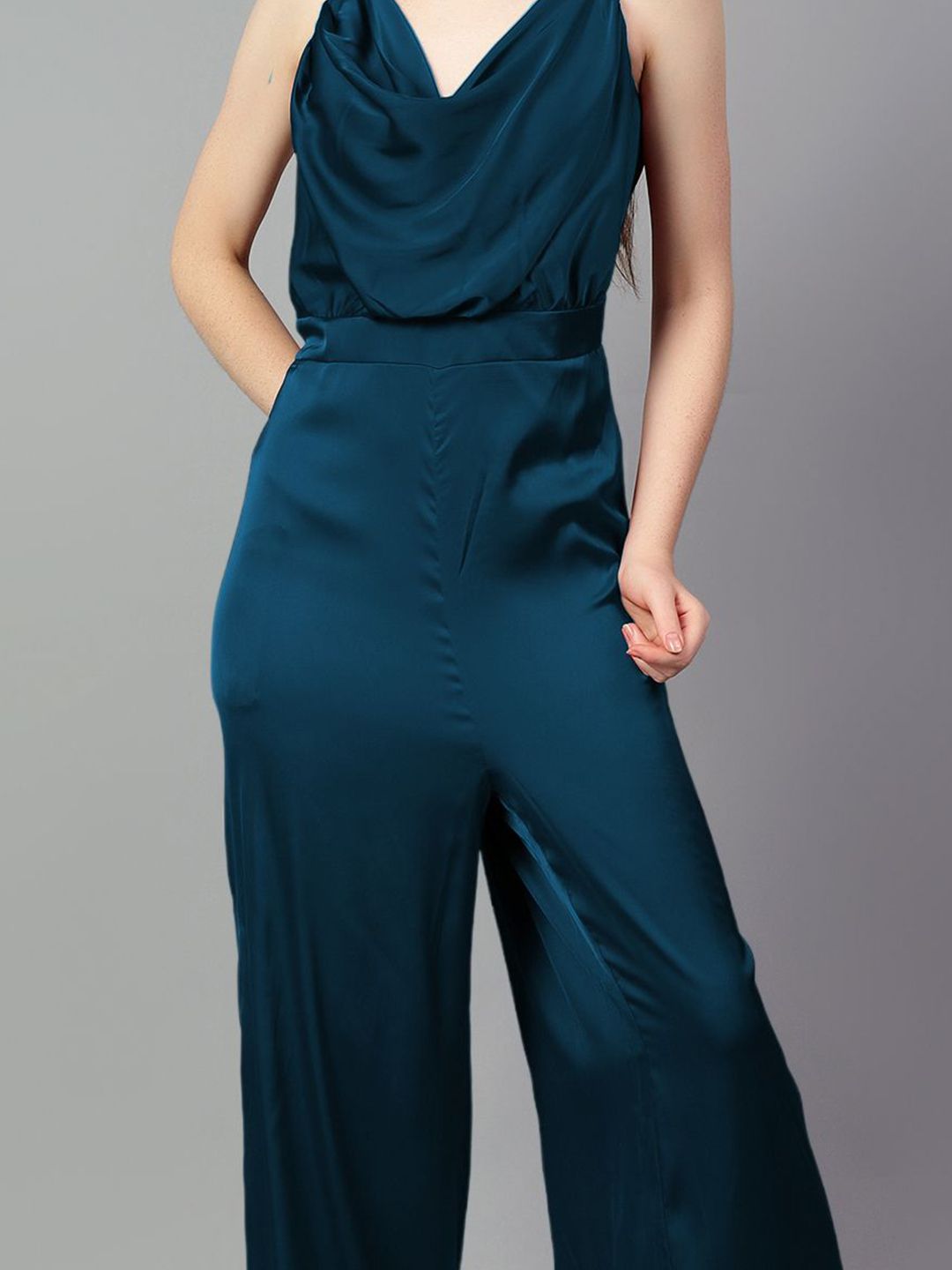 Kotty Cowl Neck Basic Solid Jumpsuit