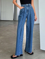 Kotty Women Straight Fit Cotton High-Rise  Jeans